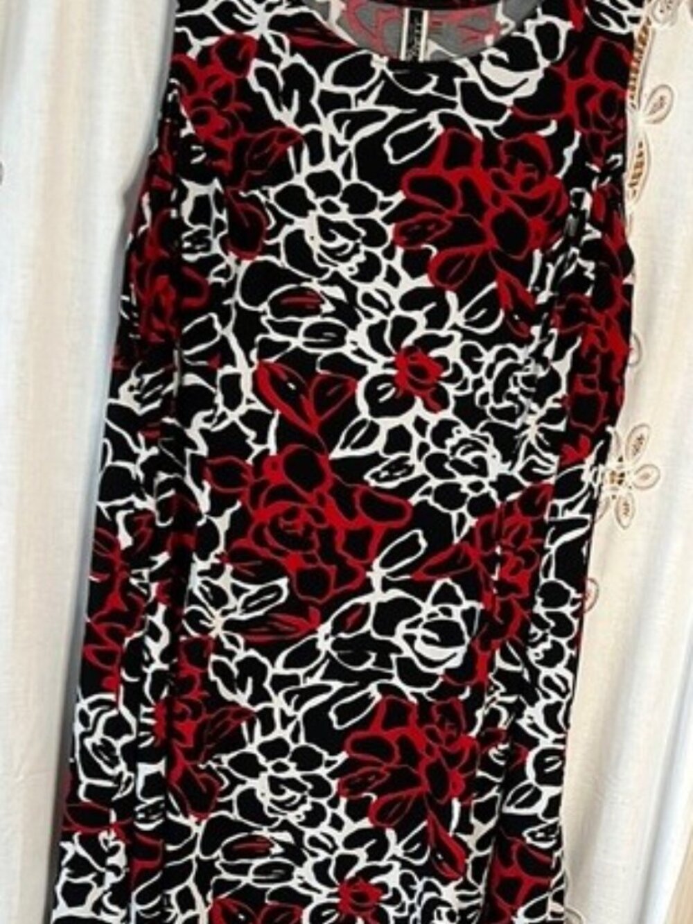 Julian Taylor NY Floral Sleeveless Dress Red Black Size 24W